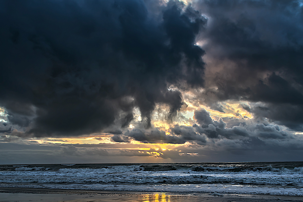 Dark clouds over the sea