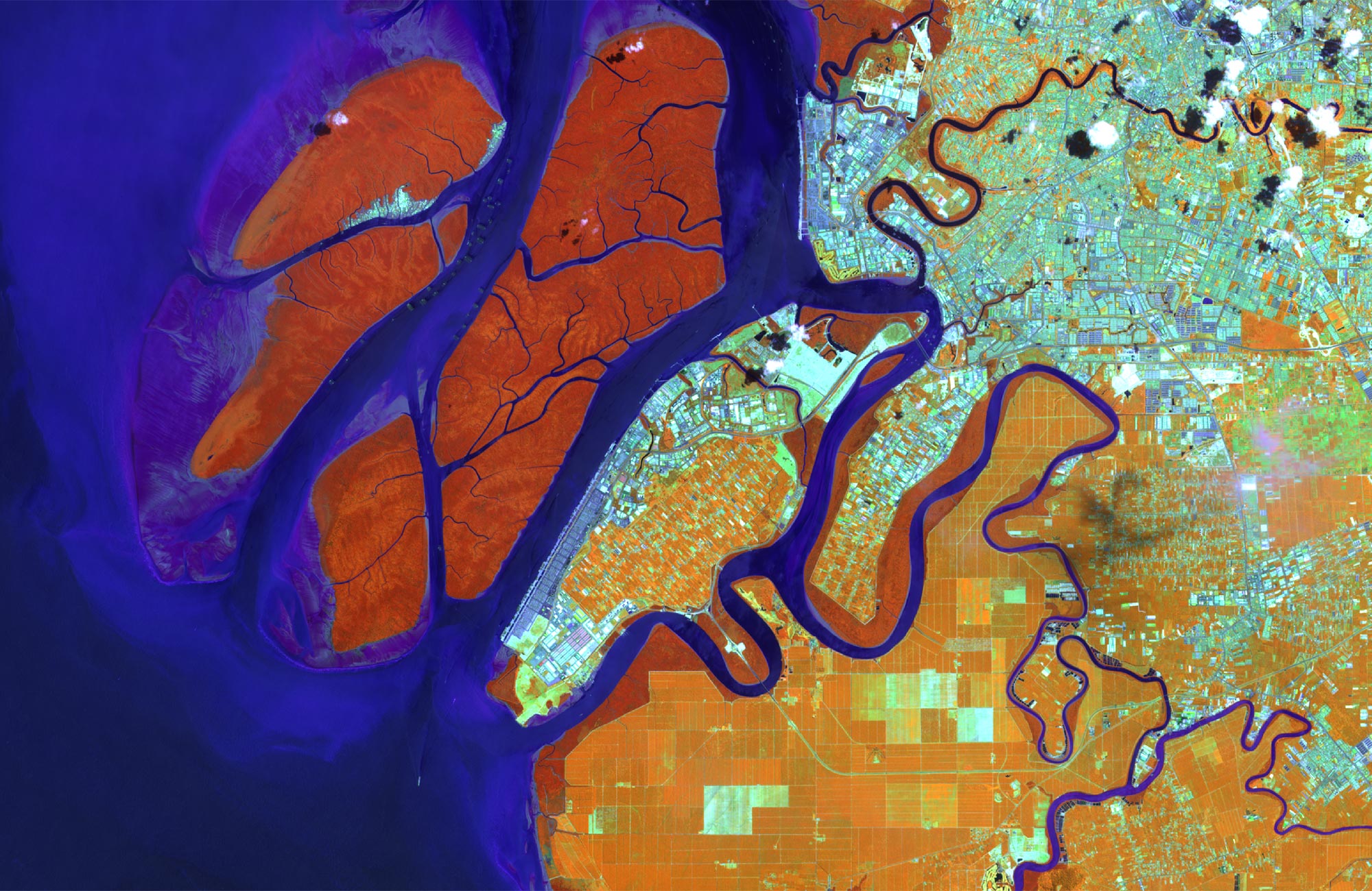 Aerial view of Klang Islands