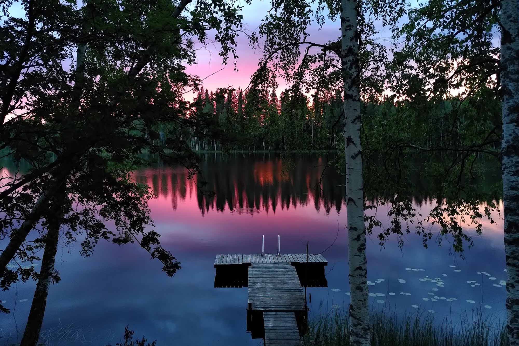 Sunset over lake