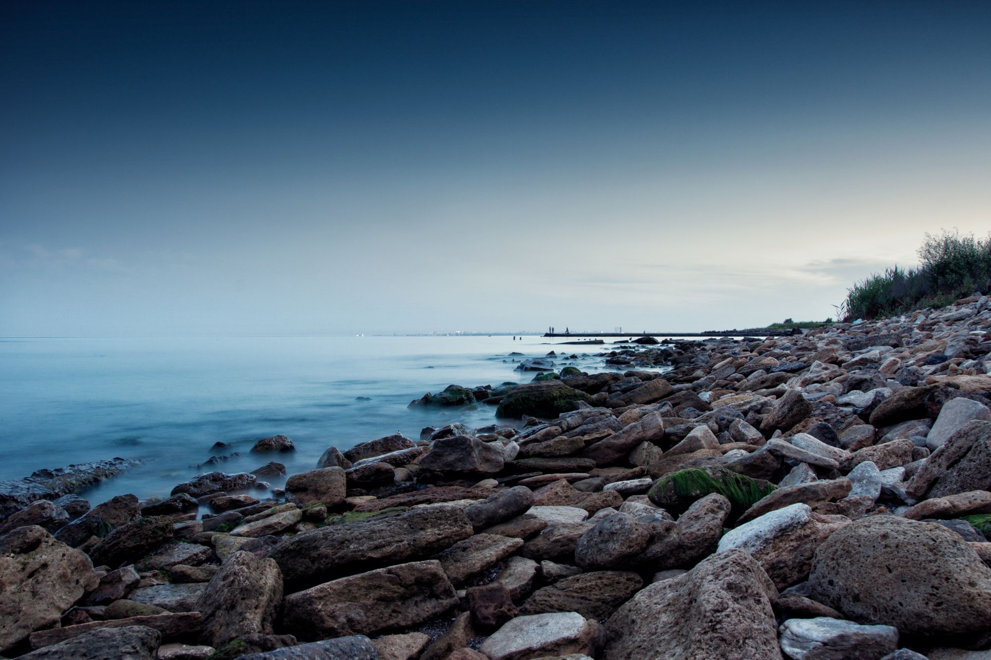 Night sea coast in Chabanka - Odesa