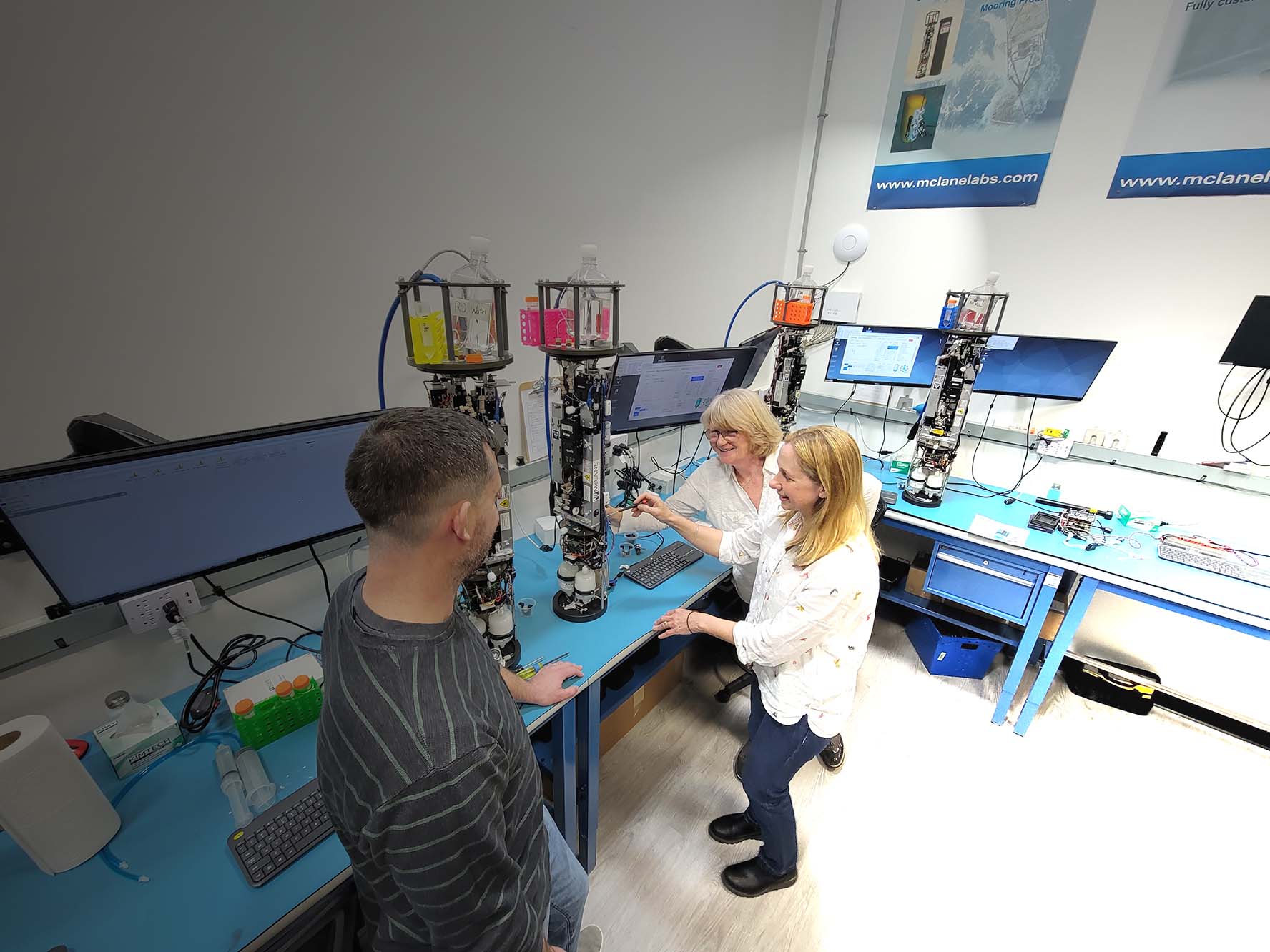 Elaine and Claire receiving bespoke training from McLane Labs with their Imaging FlowCytobot  